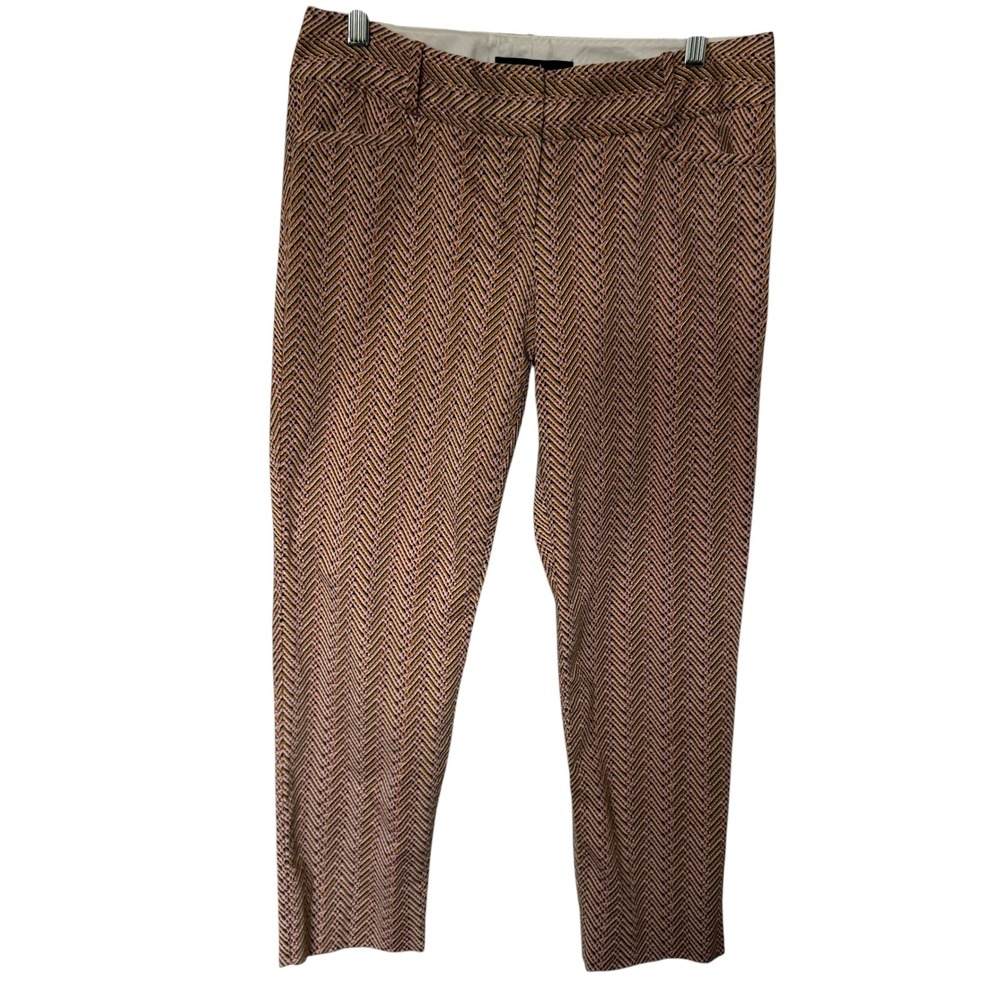 The Limited Drew Fit Pants Women 6 Multicolor Chevron Herringbone Excellent